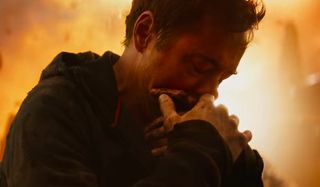 Avengers: Infinity War Tony Stark looking sullen on Titan