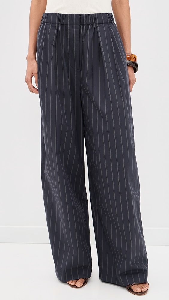St. Agni Stripe Relaxed Pleat Pants
