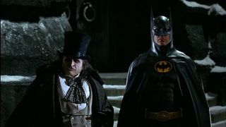 Danny DeVito as Penguin and Michael Keaton as Batman in Batman Returns