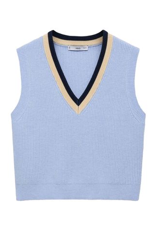 Contrast V-Neck Sweater Vest