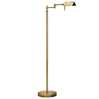 O’bright Dimmable Led Pharmacy Floor Lamp, 12w Led, Full Range Dimming, 360 Degree Swing Arms, Adjustable Heights, Standing Lamp for Reading, Sewing, and Craft, Etl Listed, Antique Brass (gold)