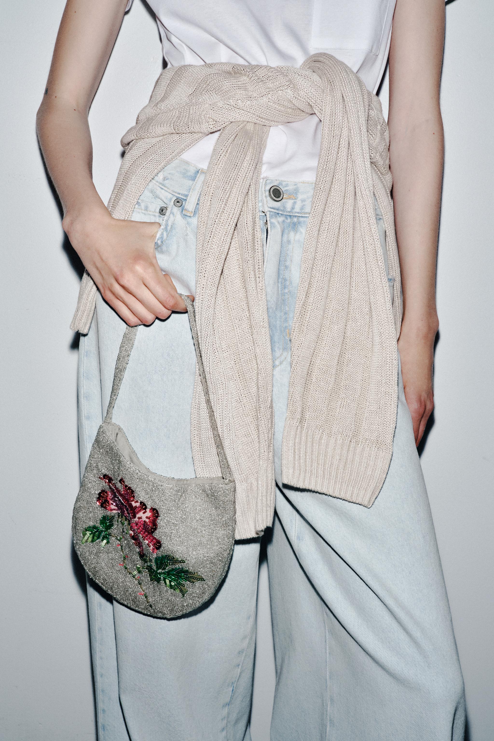 Floral Beaded Sequin Bag