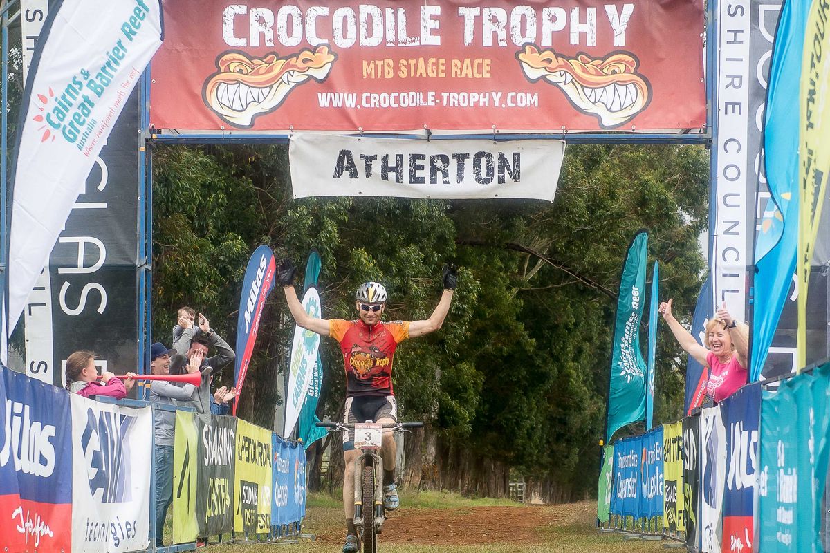 Urs Huber wins his third stage at the 2015 Crocodile Trophy with a final attack before the finish.