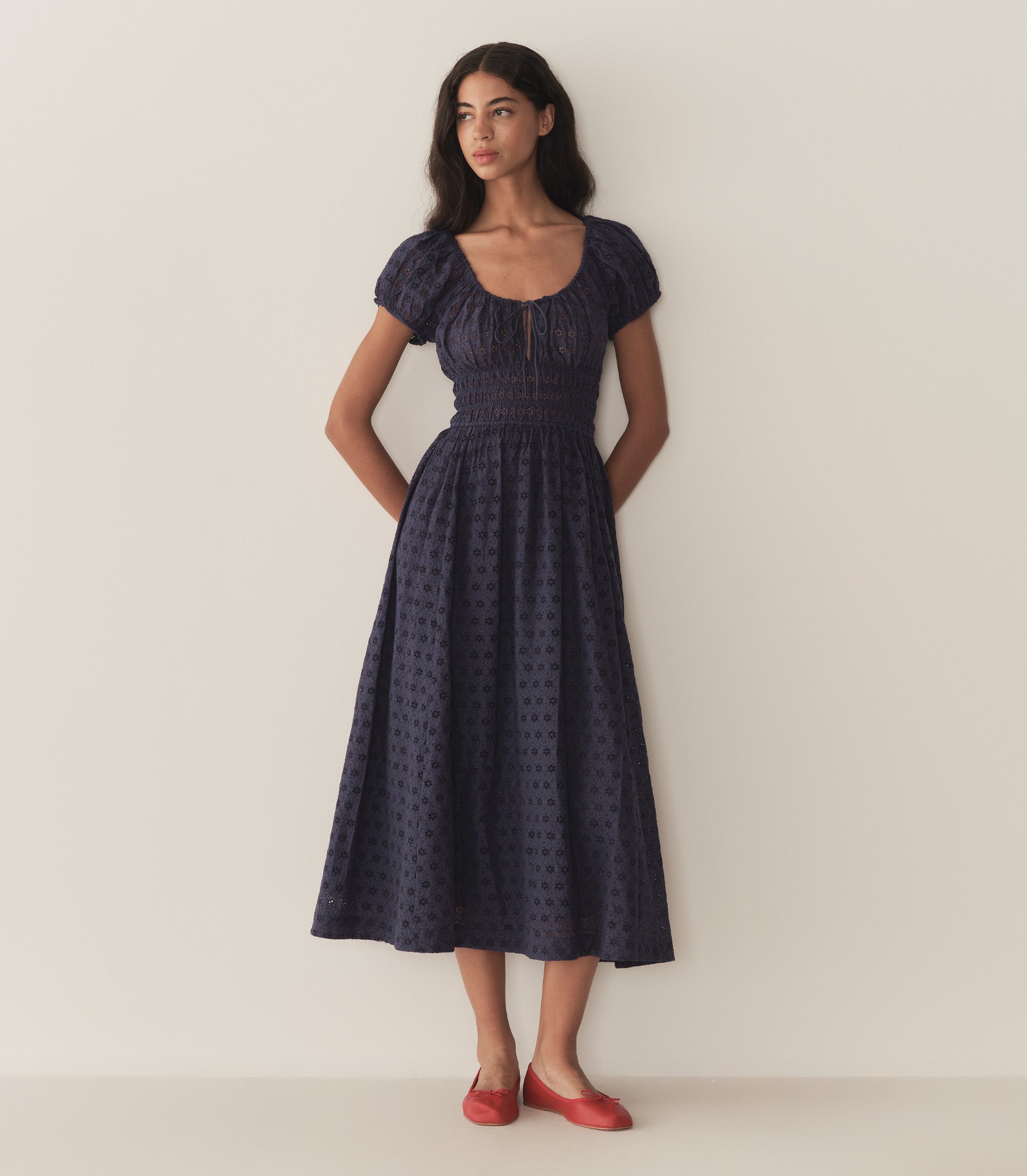 Quinn Dress -- Adriatic Eyelet