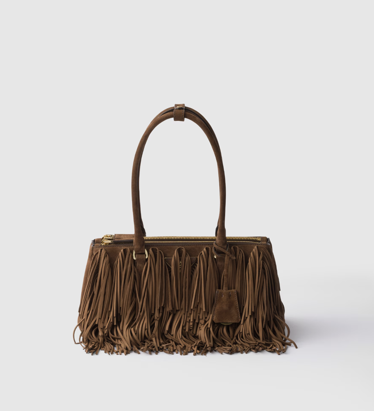 PRADA, Galleria medium suede bag with fringe