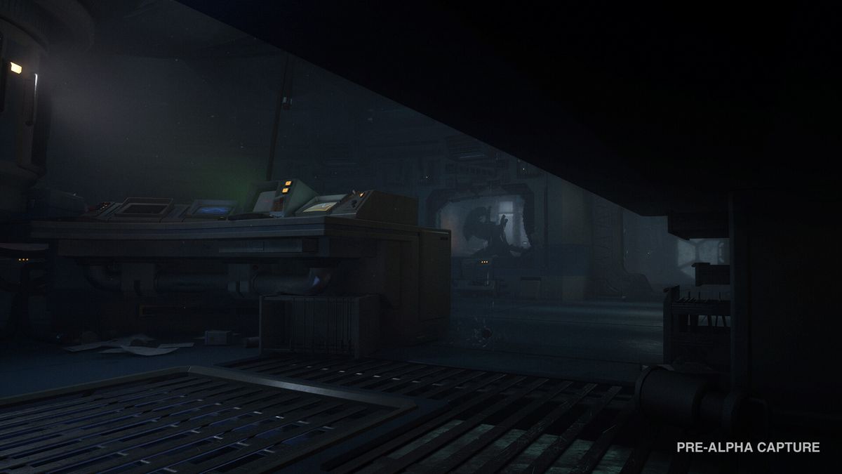 Pre-alpha screenshot from sci-fi horror game Alien Isolation 2