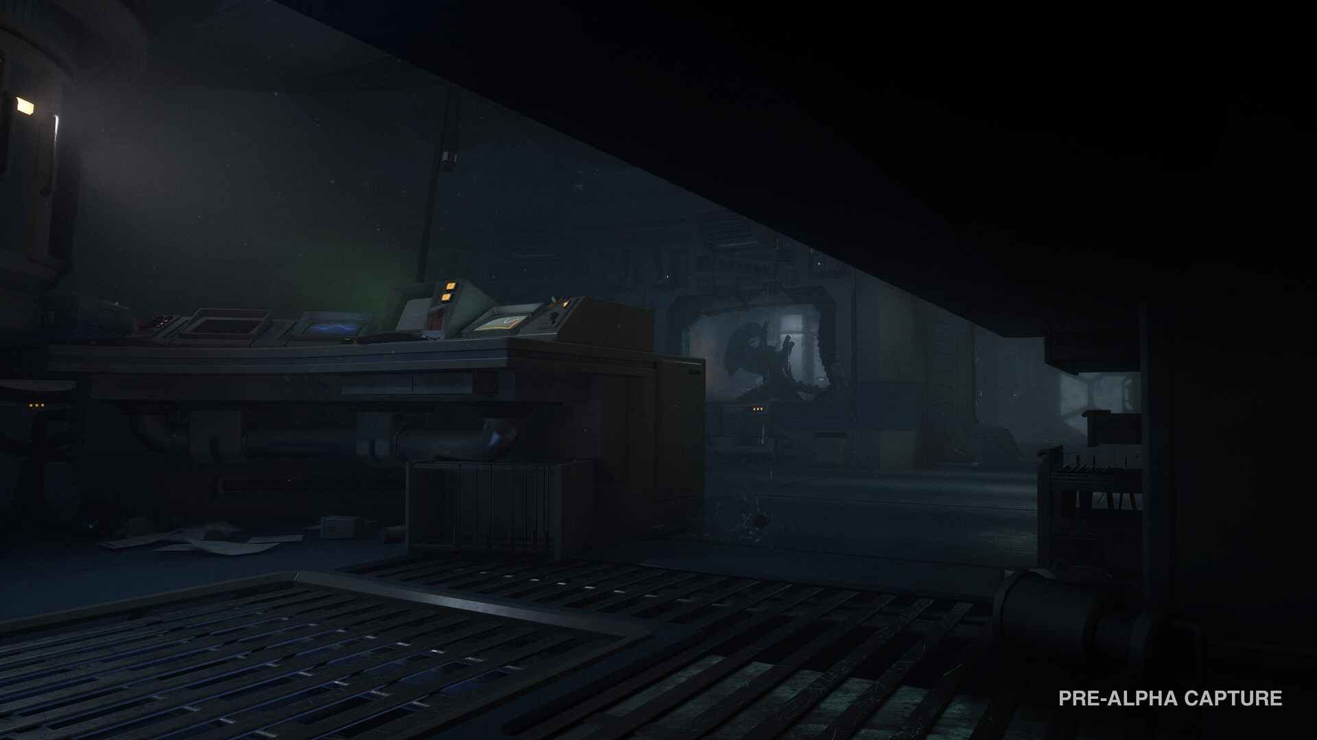 Pre-alpha screenshot from sci-fi horror game Alien Isolation 2