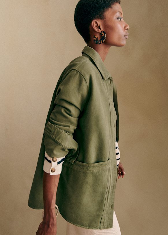 Will Jacket - Olive Green - Organic Cotton - Textile Made From Organic Fibers - S&amp;eacute;zane