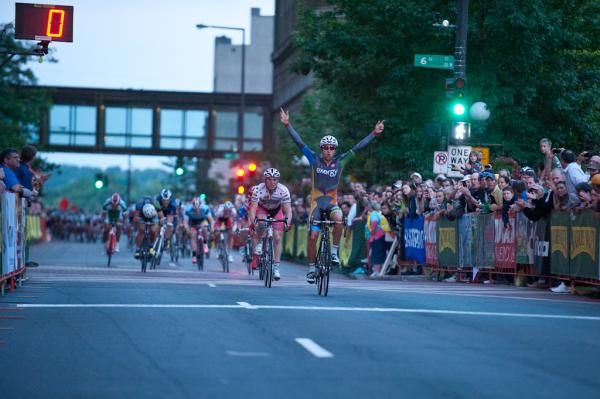 Carlos Alzate (Team Exergy) celebrates the stage win.