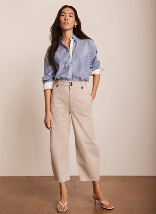 Neutral Barrel Chino Trousers