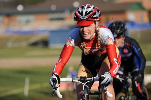 Maureen Bruno-Roy (Bob&rsquo;s Red Mill p/b Seven Cycles) had to do most of the work while Arley Kemmerer (C3/Athletes Serving Athletes) had a teammate up the road.