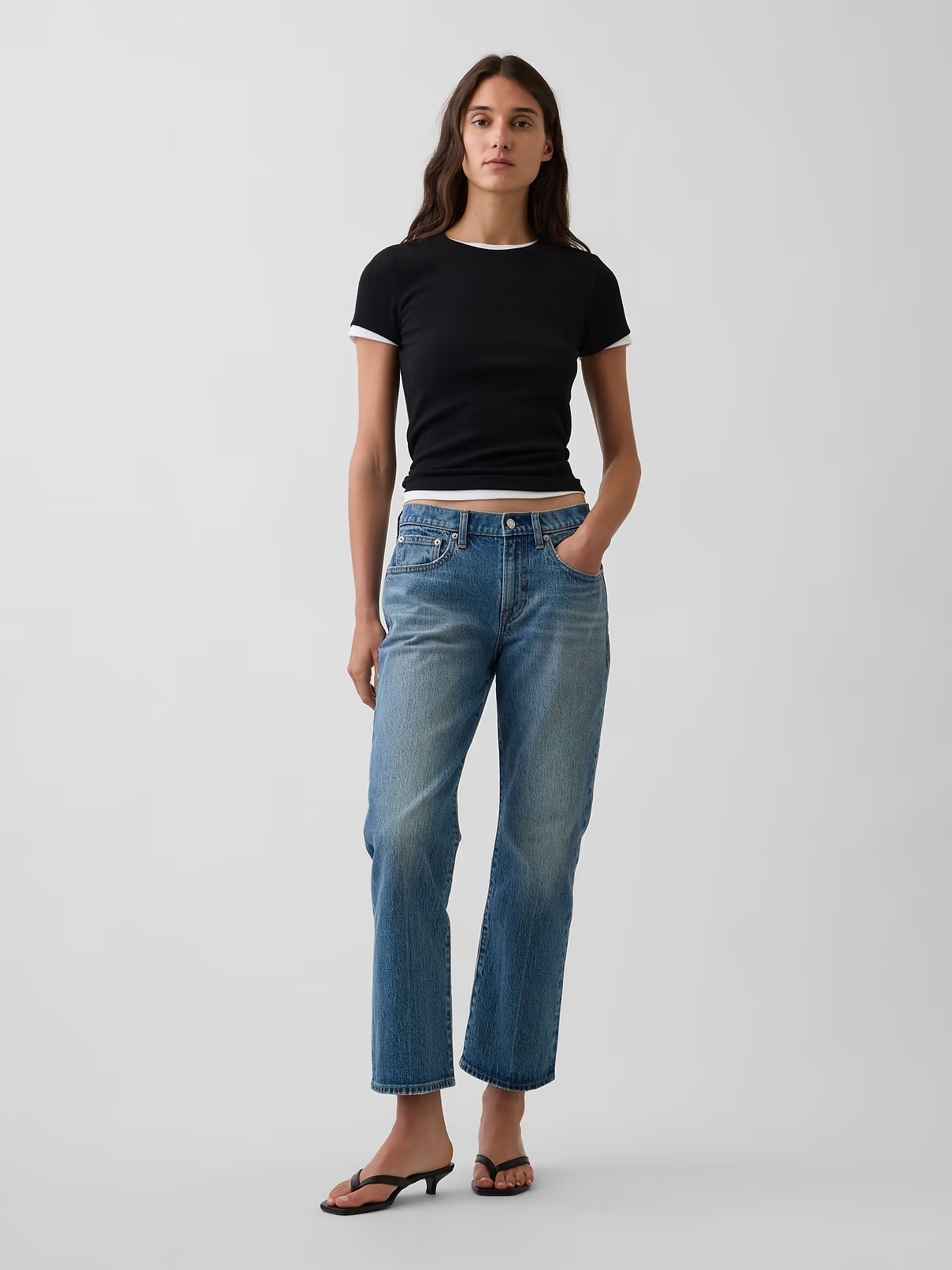 Gap, Mid Rise Flare Crop Jeans
