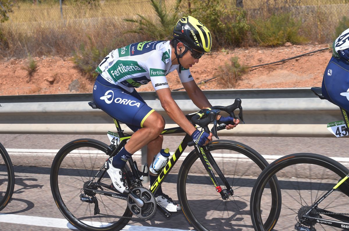 Esteban Chaves (Orica-Scott) in the combination jersey