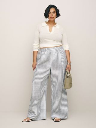 Reformation Fernando Wide Leg Linen Pant 