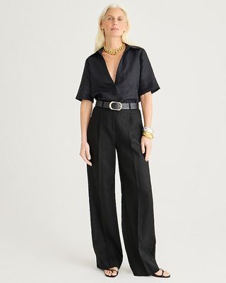 Wide-Leg Essential Pant in Linen