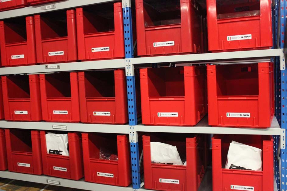 Each rider has a cubby hole for spare kit