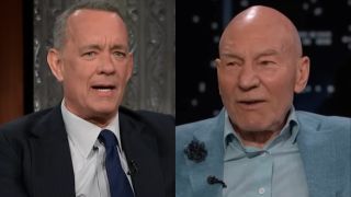 Tom Hanks and Patrick Stewart split image