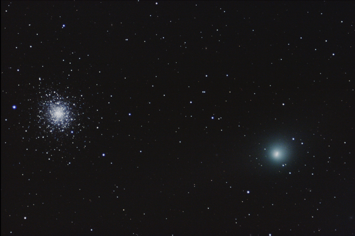 Comet Garradd &amp; Star Cluster M92 