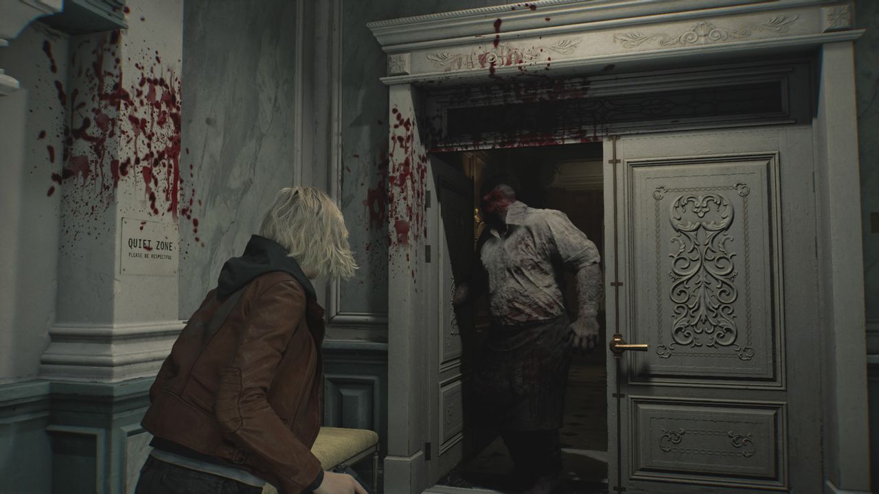 Resident Evil Requiem chef in the doorway