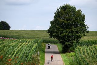 Elena Pirrone and Michaela Drummond in the early breakaway on stage five of the Tour de France Femmes 2024