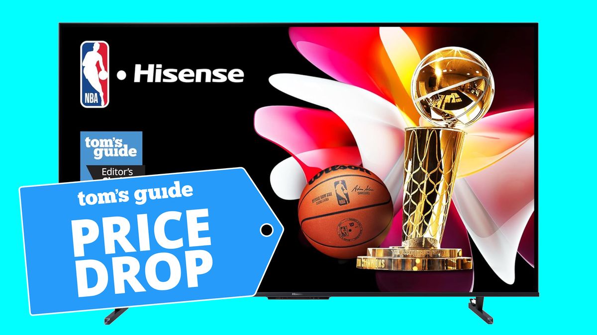 Hisense U8 4K TV shown against blue background