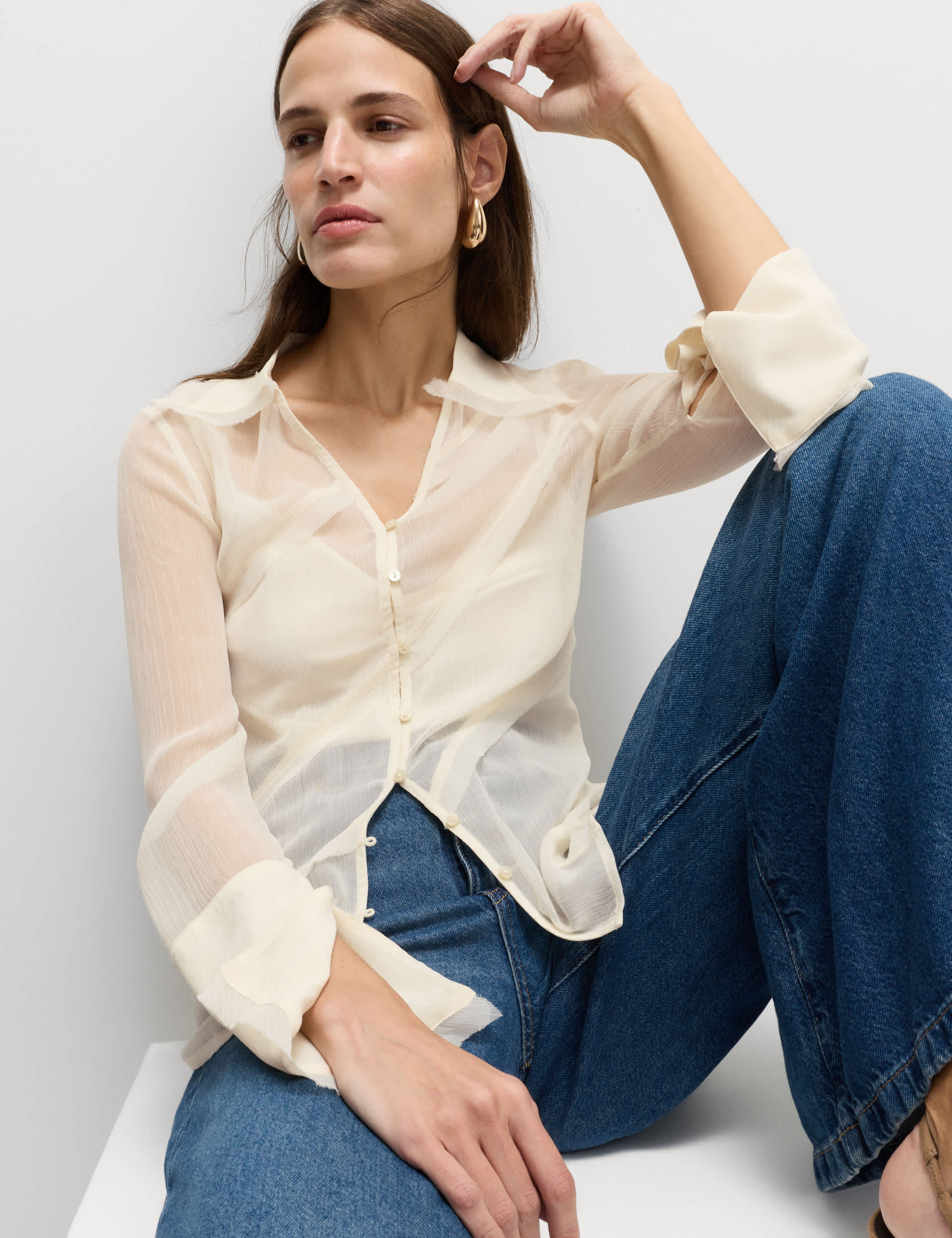 Seam Detail Collared Shirt