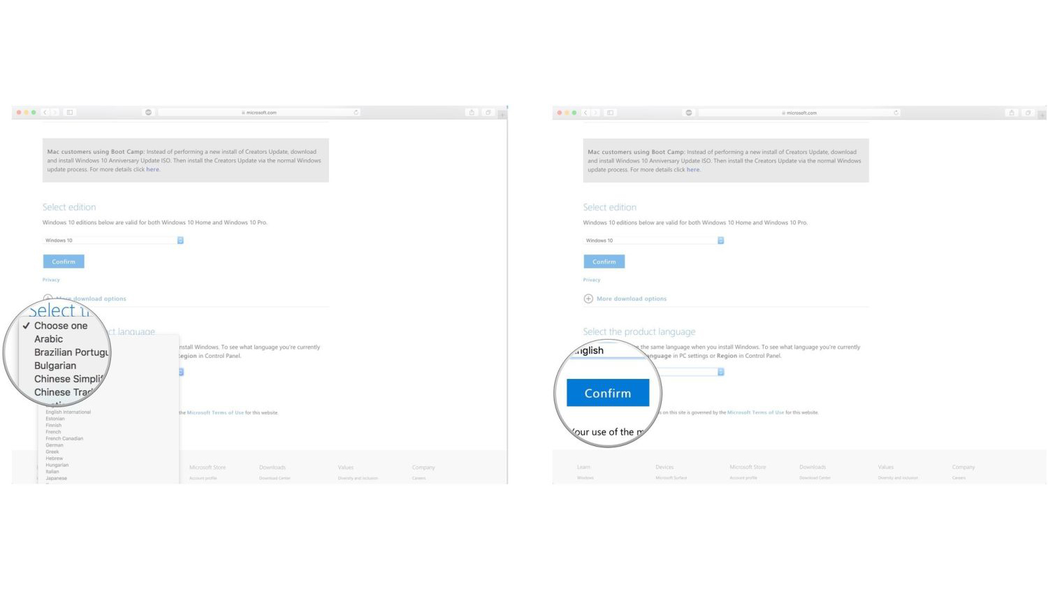 Tangkapan layar menunjukkan cara memasang Windows di Mac