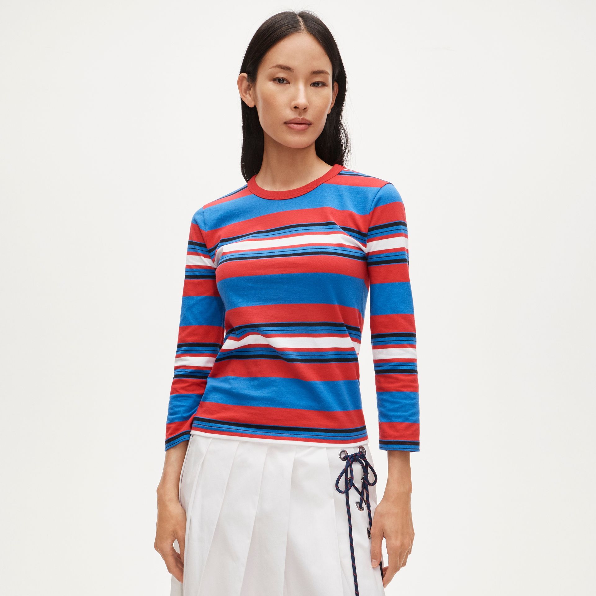 Boyfriend Jersey Ballet-Sleeve Top in Stripe