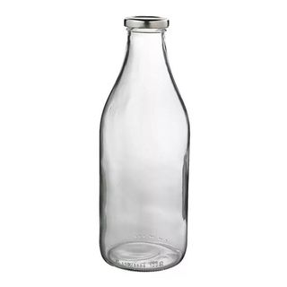 Lakeland 1L Glass Milk Bottle & Lid on a white background