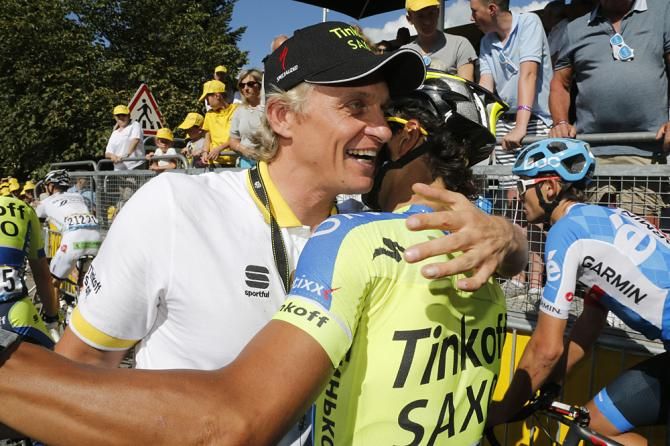 Oleg Tinkov congratulates Michael Rogers