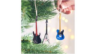 Guitar-shaped Christmas baubles