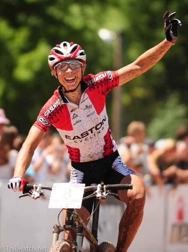 Annika Langvad (Easton Cycling) was ecstatic with her third place finish