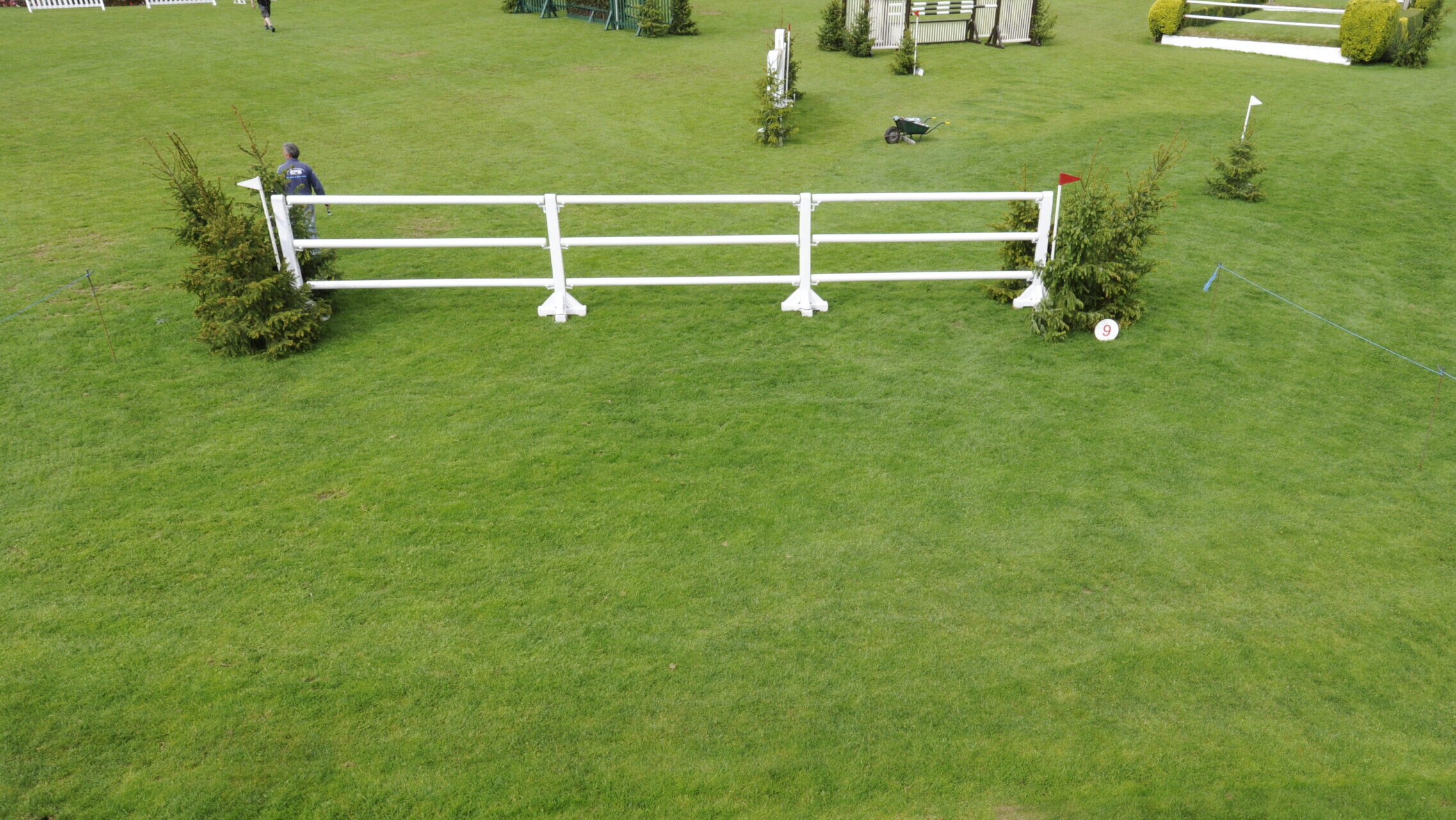 Fence nine viewed from the top of the Hickstead Derby bank