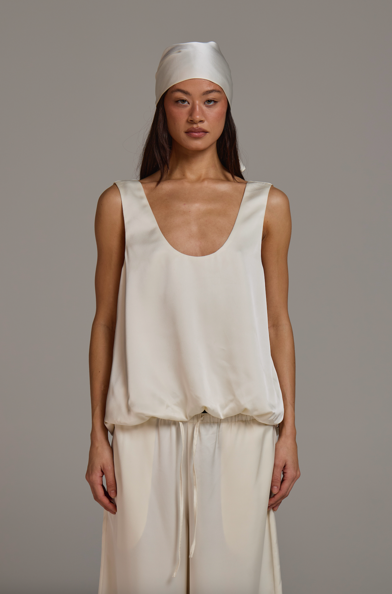 Satin Bubble Hem Vest