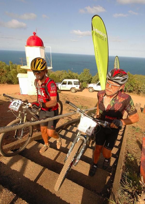 Heinz von Holzen and Erwin Klocker reach the finish.