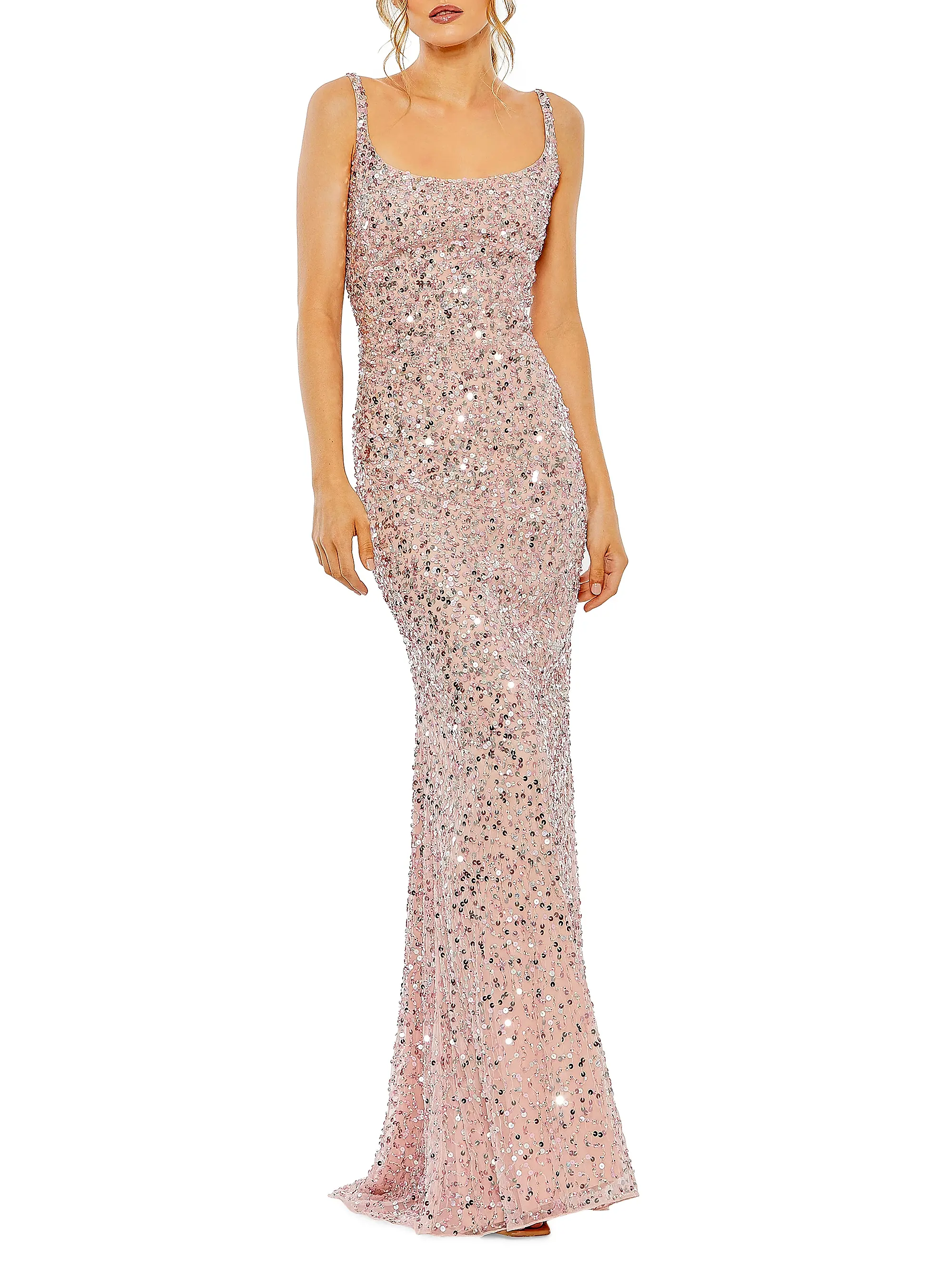 Sleeveless Sequined Slip Gown
