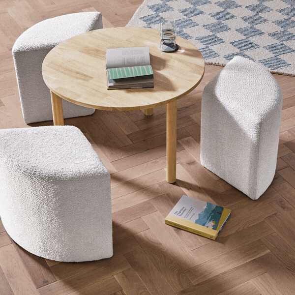 Habitat, Habitat Harriet Coffee Table and Pouffes - Natural