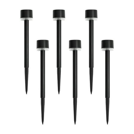 Mainstays Solar Powered Black Classic Halo Column Led Path Light and Landscape Light, 2 Lumens (6 Count)