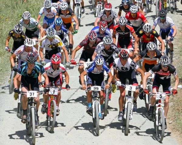 The start of the men's cross country race in Nelson