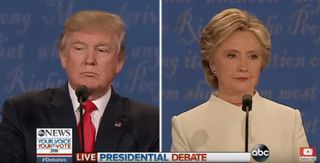 Donald Trump and Hillary Clinton at the final presidential debate on Oct. 19.