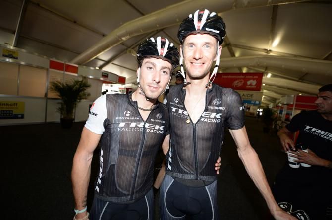 Trek teammates Fabio Felline and Frank Schleck