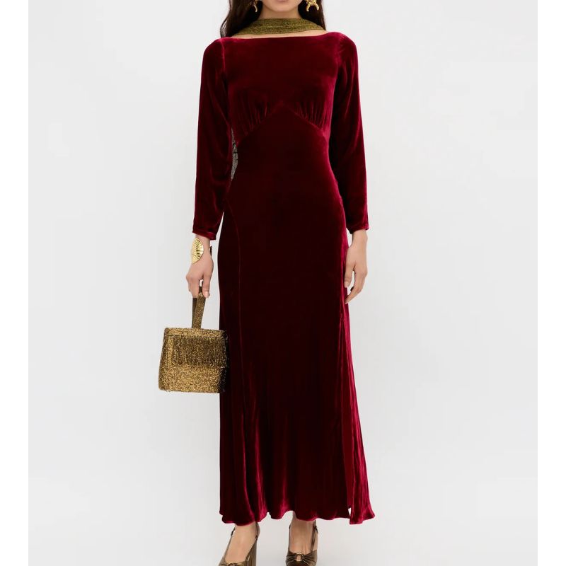 RIXO, Devina Silk-Velvet Gown