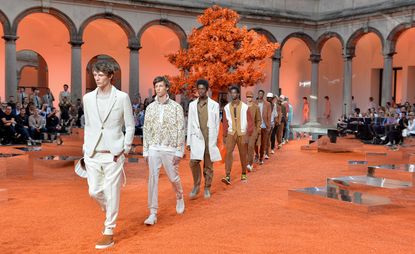 Ermenegildo Zegna Couture male models at Milan Fashion Week