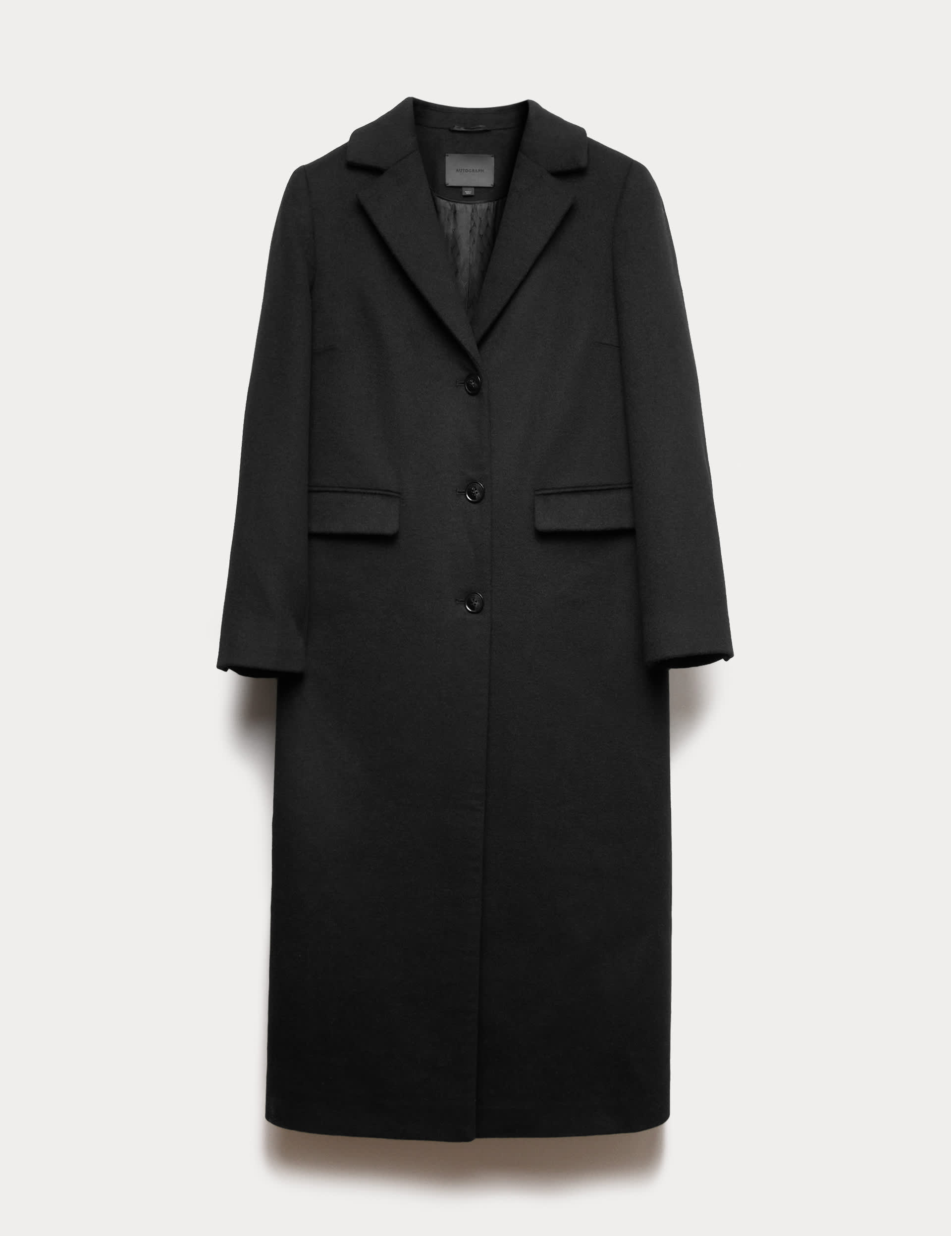 Wool Blend Longline Tailored Coat