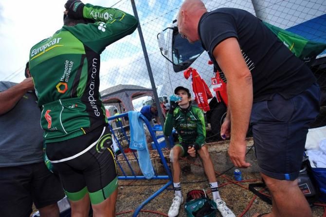 Romain Sicard (Europcar) gulps down some water