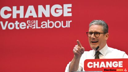 Sir Keir Starmer launches the Labour Manifesto 2024 in Manchester (Photo by Anthony Devlin/Getty Images)