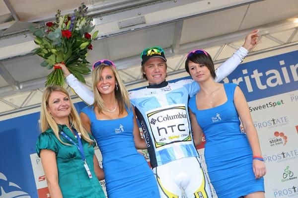 Edvald Boasson Hagen (Columbia-HTC) in the points classification lead.