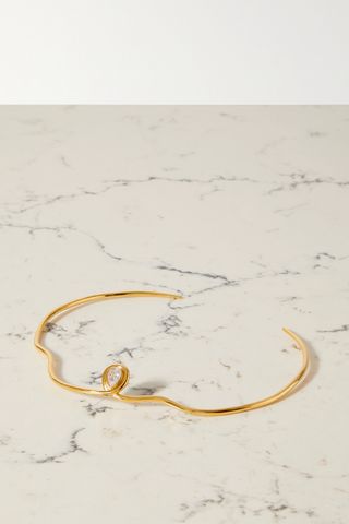 Loopy Gold-Plated Crystal Necklace