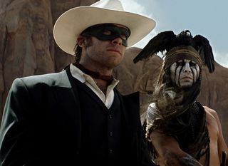 The Lone Ranger - Armie Hammer as The Lone Ranger and Johnny Depp as Tonto