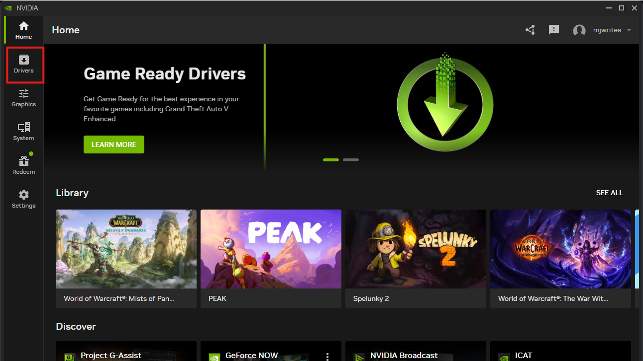 Screenshots showing how to update Nvidia and AMD drivers